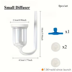 TEMU CO2 디퓨저 - 투명 아크릴 분무기, 흡착컵 포함, 전원 불필요, 고밀도 미스트 발생기, 수조 및 어항용, 어항 에어펌프 호환 가능, 모던한 어항 액세서리