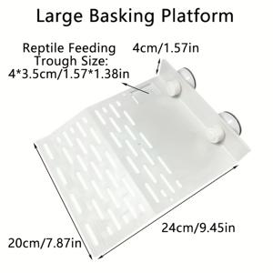 TEMU 거북이 발광 건조 휴식 태양광 플랫폼 매트 도크 램프 흡착컵, 양서류 및 파충류용 등반 사다리, 어항 장식, 화이트 컬러, 거북이 랜드 아일랜드 서식지 액세서리