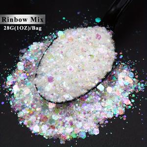 TEMU 무지개 반짝이 글리터 28G(1oz) 오팔 두꺼운 미세 먼지 글리터 - 주얼리 캐스팅, 공예, 텀블러, 레진, 할로윈 크리스마스 장식용|슬라임