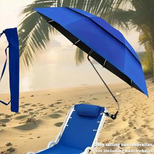 TEMU 새로운 해변 차양 우산, 이중층 디자인의 해변 의자용 선쉐이드, 통기성 및 자외선 차단, 보관 가방과 범용 클램프 포함, 튼튼한 철제 프레임, 360° 회전 조절 가능, 야외 해변, 캠핑, 낚시, 파티오 및 수영장에 적합|캠핑의자