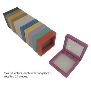 TEMU 24개 3D 부유 프레임 디스플레이 스탠드, 보석 상자, 장식 보관 상자, 소형 여행용 보석 상자, PE 필름 방산화, 걸이형 디스플레이 상자 쌓을 수 있음(12가지 색상) - 귀걸이, 반지 및 소형 액세서리용 보석 상자, 보석 디스플레이, 보석 만들기 디스플레이 및 포장 용품