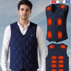 TEMU 남성용 스마트 히팅 재킷, 16존 & 트리플 히팅 시스템, USB 충전식 휴대용 워머, 캠핑 및 겨울 야외 활동용 세탁 가능 코트 (폴리에스터, USB 충전, 다양한 색상 옵션)