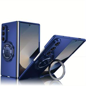 TEMU 삼성 Z Fold7/4용 회전 가능한 접이식 케이스, Z Fold6/5용 강력한 자석 폰 케이스와 스탠드 포함|폰케이스