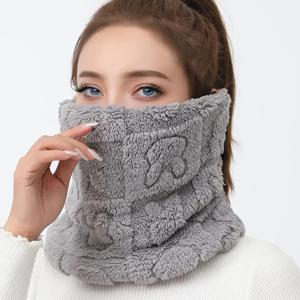 TEMU 1개 겨울용 플러시 토끼귀 목워머 | 2-in-1 방풍스카프 & 가짜칼라 | 야외 사이클링 추위날씨면 마스크 | 귀엽고 실용적인 휴일선물 (6개월에 맞음)|마스크