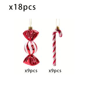 TEMU 12/18개, 장식용 매달기 오너먼트 크리스마스 사탕지팡이 , 크리스마스 액세서리, 반짝이는 나무꼭지 빨간색과 흰색의 사랑스러운 X-tree 수공예품, 홈 악센트로 휴일 축제와 파티 용품에 적합한 크리스마스 장식물, 실외용 크리스마스 소품, 여성을 위한 크리스마스 선물