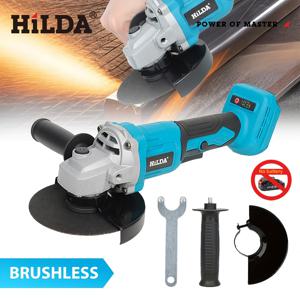 TEMU (배터리 및 충전기 미포함) HILDA 브러시리스 앵글 그라인더, 2500-9000rpm, 레버, 보조 핸들 및 연삭 휠 보호 커버 포함, 금속 및 목재 연마용, 배터리 및 충전기 미포함, Makita 배터리 호환