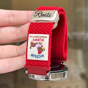 TEMU 맞춤 이름 귀여운 강아지 도트 나일론 자석 스트랩 삼성 시계 20mm 22mm 여성 남성 스트랩 액세서리 커플 선물, 스마트워치 액세서리, 장난기 있는 디자인, 내구성 있는 손목 밴드, 스마트워치 밴드, 패션 애호가, 캐주얼 착용, 스타일리시한 손목 밴드, 편안한 착용감, 패션 애호가, 연결된 시계 팔찌|남자팔찌