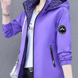 TEMU 여성용 한국식 후드 재킷, 전면 지퍼 & 사용자정의 포켓 - 100% 폴리에스터로 제작된 헤비듀티 겨울코트 (캐주얼/오피스/여행) - 멀티시즌 롱슬리브 아우터(선물추천) 보라색/검정/파랑/빨강/흰색/회색/탄색 - 수세미사용가능, 편안한 핏, 프론트 지퍼클로저, 벨트없음, 후디 디자인