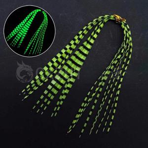 TEMU 실리콘 후크가 있는 10개 세트 발광 얼룩말 패턴 비즈 스트리머 스커트 - 야간 낚시용 블랙 피싱 루어, 내구성 있고 사용하기 쉬운 낚시 루어 및 미끼, 낚시 장비, 생동감 넘치는 루어 디자인, 이지유즈 루어