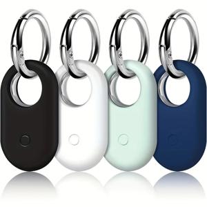 TEMU 4개 스마트태그2 폰 케이스 키체인 포함, 실리콘 스크래치 방지 휴대용 로케이터 커버와 열쇠 링, 스마트태그 2 펜던트 보호 케이스, 혼합 색상, 부드러운 소재, GPS 트래커 액세서리, GPS 트래커 케이스 | 슬림한 폰 케이스 | 내구성 있는 폰 케이스, GPS 트래커 케이스