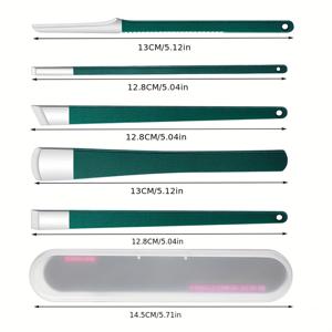 TEMU 다크 그린 네일 아트 & 페디큐어 도구 세트 5pcs (보관함 포함), 발톱 & 손톱 면도날 키트, 발 각질 제거기 – 남성, 여성, 노인 가정 및 여행용