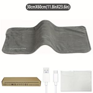 TEMU 그래핀 전기 발열 담요, USB 전원 휴대용 발열 담요, 세탁 가능, 플란넬 싱글 따뜻한 담요, 가정, 사무실, 캠핑용, 친구에게 이상적인 선물