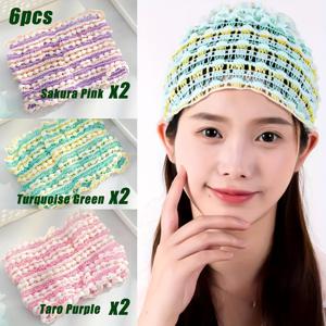 TEMU 6팩 여성용 와이드 밴드 헤어밴드, 얼굴 마스크용 미끄럼 방지 헤어타이, 고급 스타일 신상품, 여성용 헤어밴드,귀여운 헤어밴드,여성용 헤드커버,여성용 꽃 머리띠