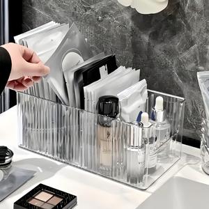 TEMU 투명 아크릴 화장품 정리함, 다용도 수납 박스, 및 메이크업 제품 보관용, 화장대 및 욕실 카운터탑에 적합, 마스크 팩 보관 케이스, 향수 상자, 여성용, 향수 보관, 향수 보관 케이스, 드레싱 테이블 정리함, 미니 트레이, 메이크업 정리함, 메이크업 보관, 정리 및 보관, 정리함, 메이크업 박스|화장대|향수