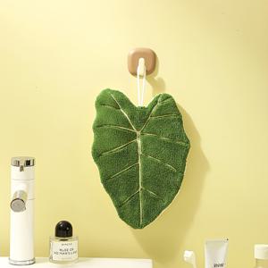 TEMU 1개 잎 모양 매달린 수건 - 초소프트, 빠른 건조 욕실 및 주방용 수건, 우아한 잎 디자인, 매달린 링 포함 - 욕실, 주방, 스파에 적합 - 현대적인 농가 스타일 장식, 고급스러운 목욕 액세서리, 플리스 질감, 홈 , 세면도구, 주방용 수건, 욕실 액세서리, 수건