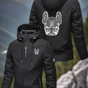 TEMU 남성용 올시즌 후드 자켓 - 프렌치 로고 포켓, 풀집 아웃도어 코트 & 캐주얼 웨어, 풀집 프론트 클로저 & 후드 칼라, 연중 고품질 내구성 (없음)