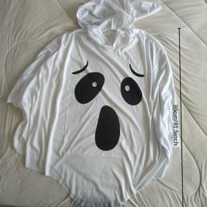 TEMU 1개 여성용 흰색 박쥐 코스튬, 무서운 얼굴 & 뾰족한 후드 - 큰 눈 & 입 디자인, 내구성 좋은 파티 의상, 할로윈, 테마 이벤트, 코스프레 - 날개가 있는 간편한 파티 드레스, 박쥐 날개, 박쥐 날개 코스튬, 할로윈 코스튬