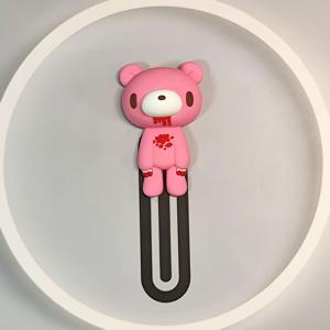 TEMU GLOOMY BEAR 카와이 고딕 베어 책갈피 - 핑크, 그린, 레드, 옐로우, 퍼플, 오렌지, 브라운, 라이트, 다크, 틸, 마루운 색상의 귀엽고 엣지 있는 동물 모양 페이지 홀더