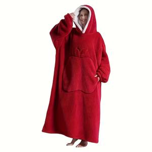 TEMU 1개 초롱 착용 가능한 담요 후드티 - 오버사이즈 올인원 소프트 플란넬 풀오버, 앞주머니 포함, 침대에서 여행까지 편안한 의류, 럭셔리 스웨터 & 소파 커버 (손세탁 전용) - 베이지/브라운|쇼파