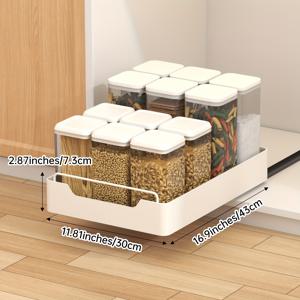 TEMU ZHOHO TANT 1pc 금속 풀아웃 정리함, 쉬운 설치, 가벼움, 페인트 마무리, 주방, 욕실, 거실 보관용으로 다용도로 사용할 수 있는 주방 정리함과 보관함