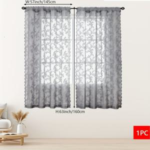 TEMU 1개 프렌치 컨트리 플로럴 커튼 패널 - 우아한 블랙 창문 드레이프, 꽃무늬 반투명 빛 차단 커튼 (거실/침실용), 웨딩 데코, 로드 포켓 디자인, 쉬운 설치 및 관리, 홈 장식, 섬세한 질감, 홈 데코레이터