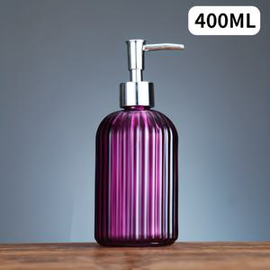 TEMU 유리 비누 디스펜서, 400ml 카운터탑 로션 펌프, 욕실 핸드 디스펜서, 샴푸 샤워젤 리필용 빈 병, 욕실 장식, 가구용, 손 세정제 용기,욕실용 디스펜서, 디자인,세련된 디스펜서,유리 용기,액체 디스펜서,가정용품,주방 및 욕실