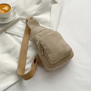 TEMU 빈티지 코듀로이 크로스바디 가방, 레트로 체스트 슬링 가방, 여성용 캐주얼 숄더 퍼스 & 백팩