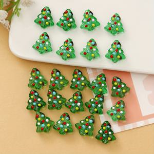 TEMU 10Pcs 유리 크리스마스 테마 트리 비즈 쥬얼리 만들기 DIY 크리 에이 티브 목걸이 팔찌 수제 공예 용품