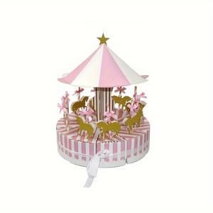 TEMU 회전하는 카니발 - 파티 선물, 생일, 크리스마스, 새해 축하를 위한 6가지 색상의 말, 별 및 줄무늬 디자인의 판타지 테마 종이 선물 상자 세트, 6개의 선물 태그 포함, 축제 이벤트 액세서리, 기발한 디자인, 장식 요소