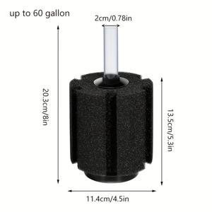 TEMU 수족관 바이오 스펀지 필터 번식용 베타새우 나노 어항, 4가지 크기 메카닉 및 생물 여과 기능, 3~60갤런 수조용 초고성능 생화학적 스펀지 필터, 랜덤 포장