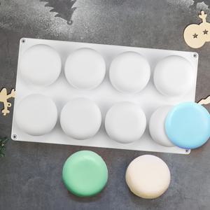 TEMU 1pc 8-캐비티 3D 원형 실리콘 금형, 케이크 금형, 비누 금형, 수제 베이킹 금형, 제과 금형, 주방 용품