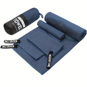 TEMU 초경량 및 빠른 건조 스포츠 타월, 아웃도어 캠핑 타월, 휴대용 피트니스 타월, 고흡수력, 통기성 메쉬 백 보관, 부드러운 마이크로파이버, 해변 휴가, 야외 활동 및 피트니스에 적합