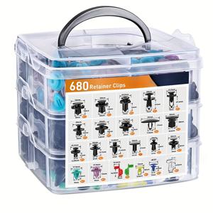 TEMU 자동차 바디 푸시 리테이너 핀 리벳 범퍼 도어 트림 패널 리테이너 패스트너 키트 자동차 제거 도구 680개 세트