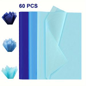 TEMU 30/60장 블루 티슈 페이퍼, 졸업식 할로윈 추수감사절 크리스마스 생일 베이클러릿 브라이덜 샤워 파티 포장용 선물포장지, 13.8 x 19.7인치