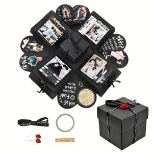 TEMU Laidesoph 폭발 선물 상자 - DIY 스크랩북 & 사진 앨범 키트, 생일, , 어머니의 날, 결혼 기념일을 위한 수제 사랑 추억 기념품, 창의적인 선물 상자