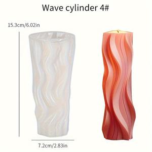 TEMU 아로마테라피 캔들, 수제 비누 및 석고 디퓨저용 웨이브 실린더 실리콘 몰드 - 타원형 공예 도구