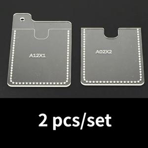 TEMU 2개 DIY 인조 가죽 카드 거치대 만들기 키트 - 지갑 및 휴대폰 케이스용 스티치 & 도트 디자인 아크릴 템플릿