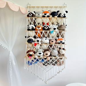 TEMU 1개 수제 패브릭 수납 선반, 장난감, 공예, 재봉용품, 수건 및 티슈 홀더를 위한 다층 정리대, 다양한 방 유형에 적합, 액세서리 후크 포함, 할로윈과 크리스마스에 이상적인 홈 선물