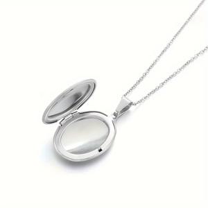 TEMU 맞춤형 사진 목걸이 - 고품질 메탈 체인, 기념일/졸업/교사의 날 선물용 클래식 디자인, 연중 착용 가능한 세련된 금속 마감 맞춤 사진 펜던트