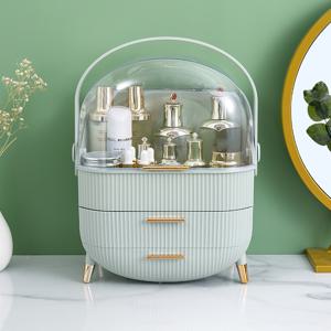 TEMU 1개 데스크탑 화장품 정리함, 휴대용 투명 메이크업 디스플레이 케이스 (서랍 포함) - 제품, 립스틱/페이스 마스크용 플라스틱 뷰티 보관 선반