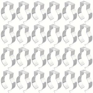 TEMU 50개 T8 LED 튜브 라이트 클립, LED 형광등 고정을 위한 스테인리스 스틸 램프 거치대 브래킷 지원 클립, 배터리 또는 무선 기능이 없는 비전기 금속 마감 거치대