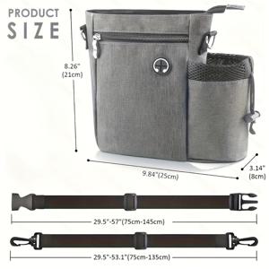 TEMU 고용량 옥스포드 천 개미허니 바구니, 지퍼 잠금, 야외 훈련 및 간식용 견고한 애완 동물 급여 포켓, 편리한 개 식품 수송기