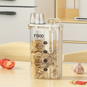 TEMU 식품 보관용 밀폐용기 세트 - BPA 프리 폴리에틸렌 주방 정리함 (곡물, 견과류, 밀가루, 쌀용) - 해충 방지, 습기 방지, 휴대용 누수 방지 분배 보관함 - 식품 저장용으로 사용하는 다용도성