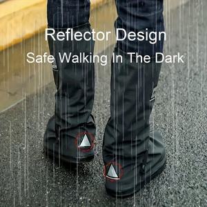 TEMU 헤비듀티 방수 PVC 무릎 위 신발 커버 - 미끄럼 방지 올테레인 방수 부츠 보호대, 버클 잠금 장치, 스쿠터, , 눈 및 젖은 표면용 (블랙) - 내구성 있는 신발