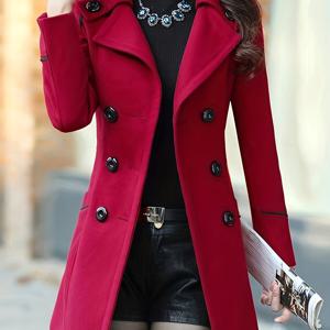 TEMU 양털 더블 클로저 여성용 코트, 우아하고 클래식한 디자인, 가을과 겨울에 적합합니다.