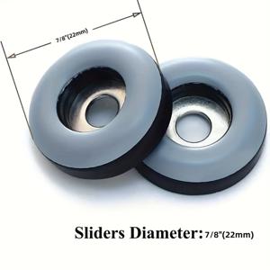 TEMU 8개의 파란색 테프론 가구 슬라이더 세트 (나사 포함) - 0.75인치/1.9cm 직경 - 카펫과 가구 보호