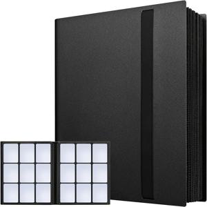 TEMU 트레이딩 카드 바인더 9 포켓 페이지, 스포츠 하키 카드 컬렉터 사이드-로딩 야구 카드 홀더 바인더 슬리브 포함 20 시트 축구 농구 카드용 360 게임 카드 북 바인더