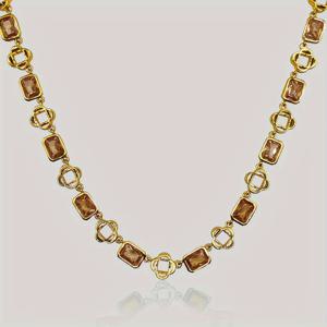 TEMU 1개 아이스치크스 7mm 컬러풀 스퀘어 합성 지르코니아 목걸이 - 골든톤 체인, 남녀공용 힙합 스트릿 스타일 주얼리, 크리스마스·추수감사절·아버지의 날 선물, 파티 액세서리, 내구성 디자인