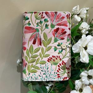 TEMU 1 플로럴 패브릭 자수 A5/A6 플래너 커버, 수제 탈부착 링 바인더 노트북 (종이 미포함), 플래너 커버