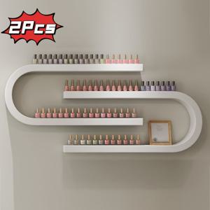 TEMU 2pcs U-형 유럽 스타일 네일 폴리시 디스플레이 랙, 벽걸이 코스메틱 정리함, 폴리시드 마감, 전기 없음, 27인치 미만 높이, 3.2 큐빅 피트 미만 보관 용량|매니큐어